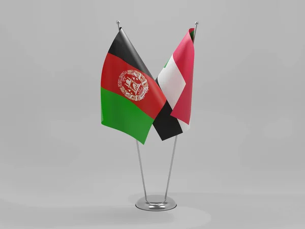 Sudan Afghanistan Cooperation Flags White Background Render — Stock Photo, Image