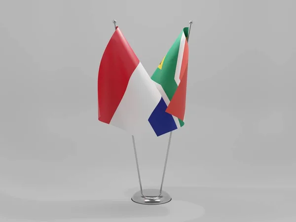 Южная Африка Monaco Cooperation Flags Белый Фон Render — стоковое фото