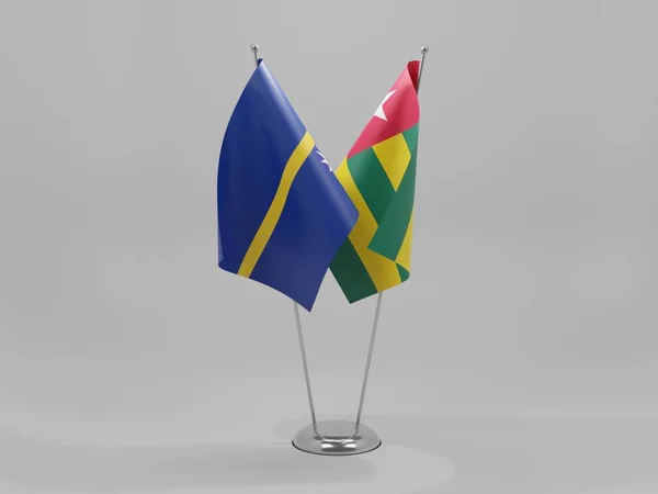 Togo Banderas Cooperación Nauru Fondo Blanco Render —  Fotos de Stock
