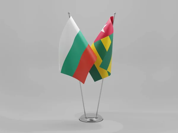 Togo Banderas Cooperación Bulgaria Fondo Blanco Render —  Fotos de Stock