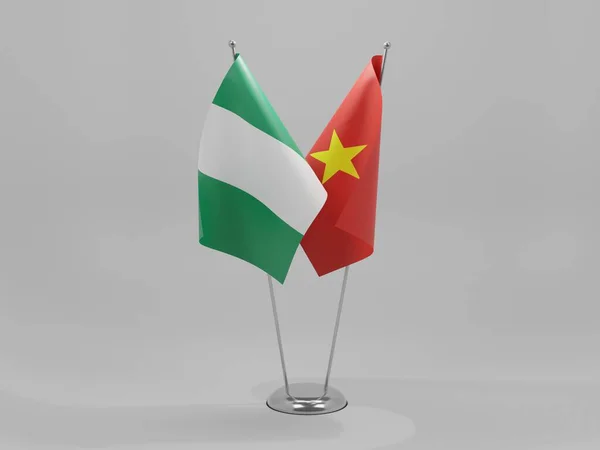 Vietnam Nigéria Együttműködési Zászlók Fehér Háttér Render — Stock Fotó