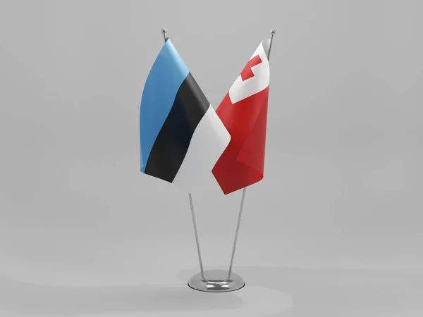 Tonga Estonia Cooperation Flags White Background Render — Stock Photo, Image