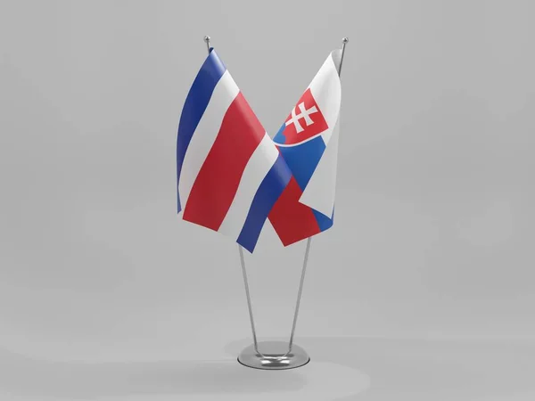 Slovakia Costa Rica Cooperation Flags White Background Render — Stock Photo, Image