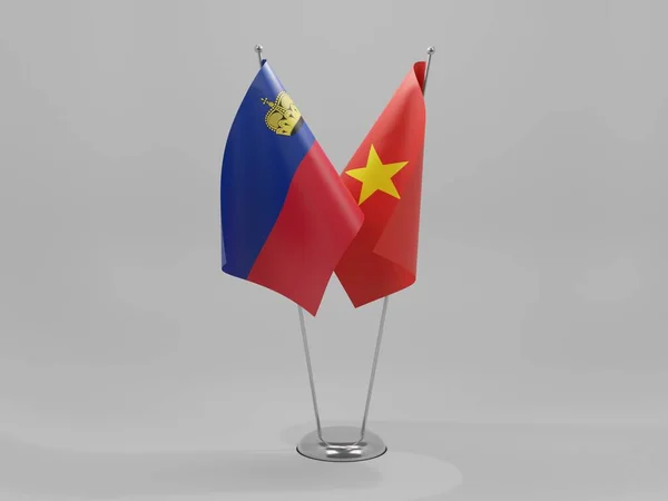 Vietnam Liechtenstein Kooperationsflaggen Weißer Hintergrund Render — Stockfoto