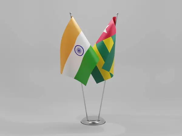 Togo Banderas Cooperación India Fondo Blanco Render — Foto de Stock