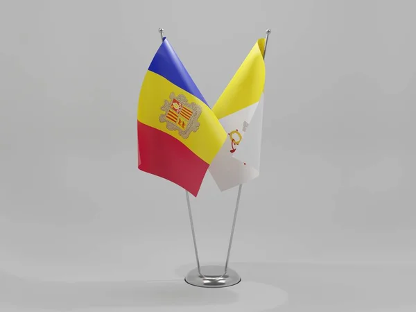 Ciudad Del Vaticano Andorra Banderas Cooperación Fondo Blanco Render — Foto de Stock