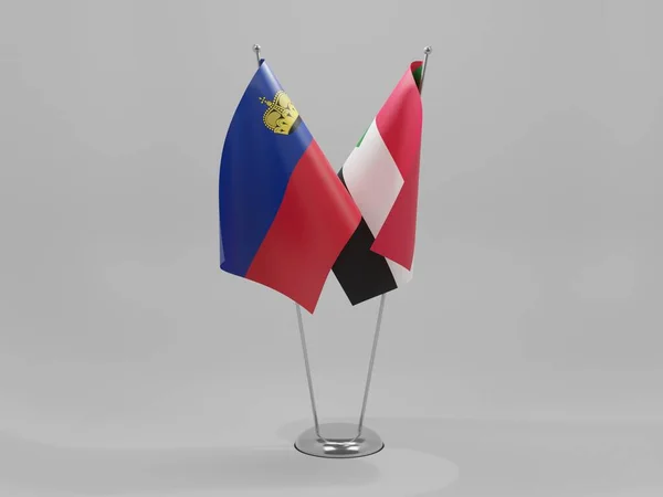 Sudan Liechtenstein Cooperation Flags White Background Render — Stock Photo, Image