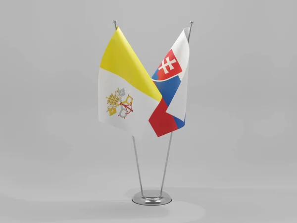 Slovakia Vatican City Cooperation Flags White Background Render — Stock Photo, Image