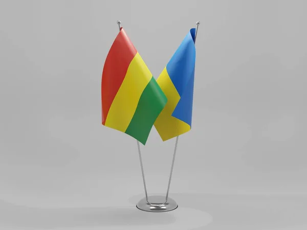 乌克兰 玻利维亚合作旗 白色背景 3D渲染 — 图库照片
