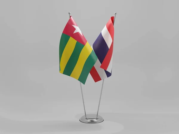 Thailand Togo Kooperationsfahnen Weißer Hintergrund Render — Stockfoto
