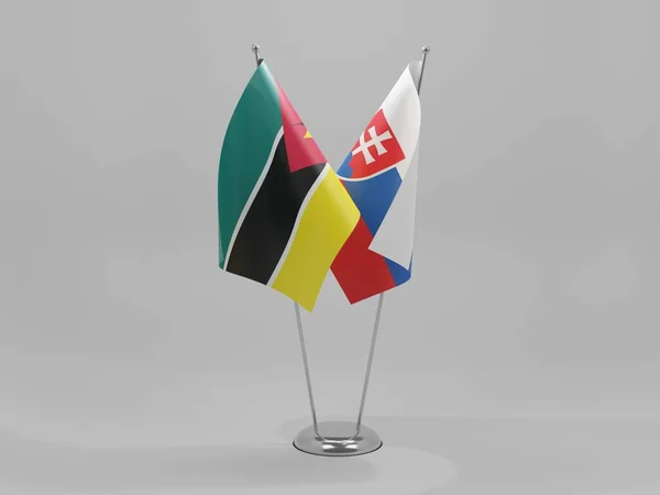 Slovaquie Drapeaux Coopération Mozambique Fond Blanc Render — Photo