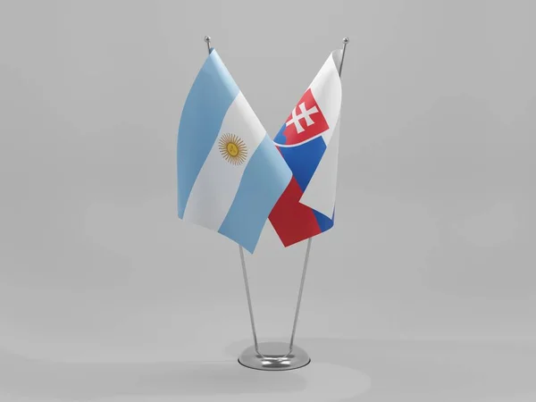 Slovakia Argentina Cooperation Flags White Background Render — Stock Photo, Image