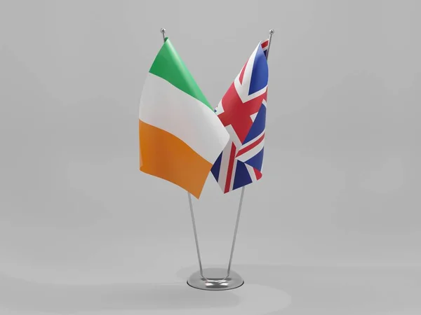 Ireland Cooperation Flags White Background Render — стокове фото