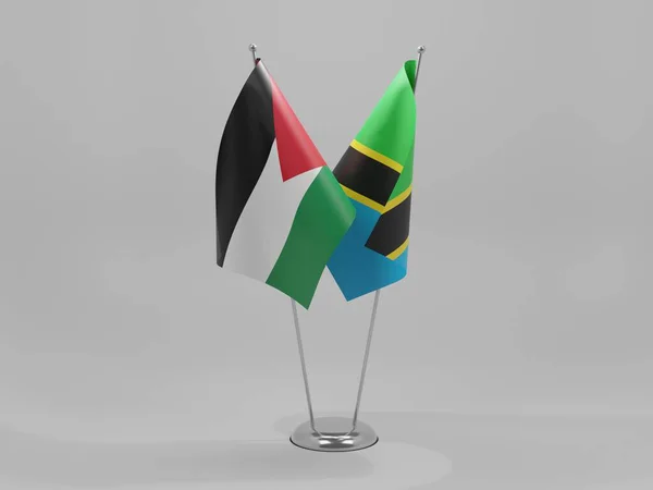 Τανζανία Ιορδανία Σημαίες Συνεργασίας Λευκό Φόντο Render — Φωτογραφία Αρχείου