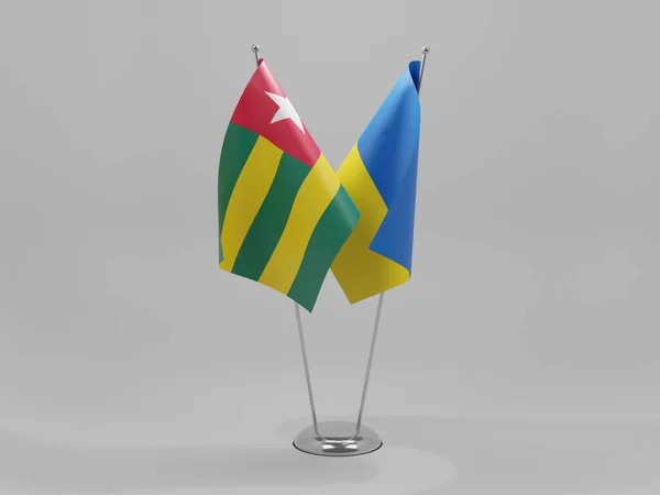 Ukraine Togo Drapeaux Coopération Fond Blanc Render — Photo