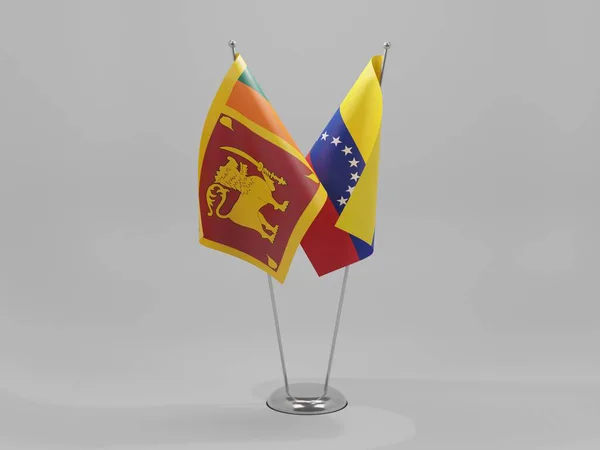 Venezuela Sri Lanka Cooperation Flags White Background Render — Stock Photo, Image