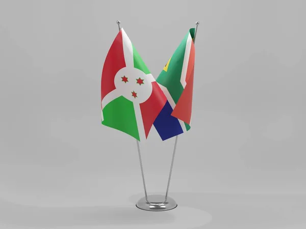 Afrique Sud Drapeaux Coopération Burundi Fond Blanc Render — Photo