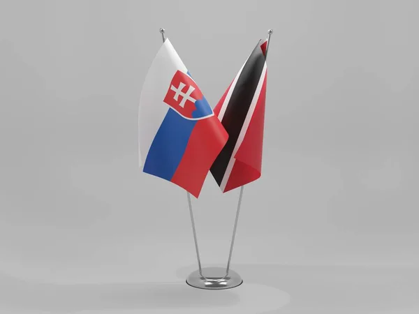 Trinidad Und Tobago Slowakei Flaggen Der Zusammenarbeit Weißer Hintergrund Render — Stockfoto