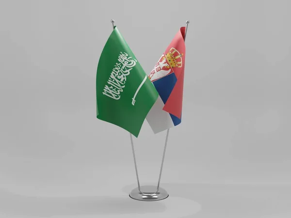 Serbia Saudi Arabia Cooperation Flags White Background Render — Stock Photo, Image