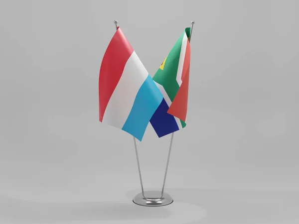 Zuid Afrika Luxemburgse Samenwerkingsvlaggen Witte Achtergrond Render — Stockfoto