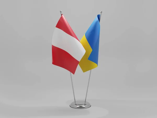 Ukraine Peru Cooperation Flags White Background Render — стокове фото
