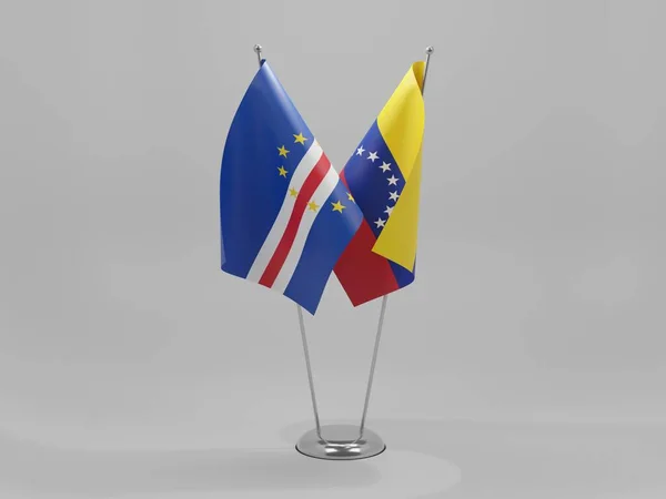 Venezuela Cape Verde Cooperation Flags White Background Render — Stock Photo, Image