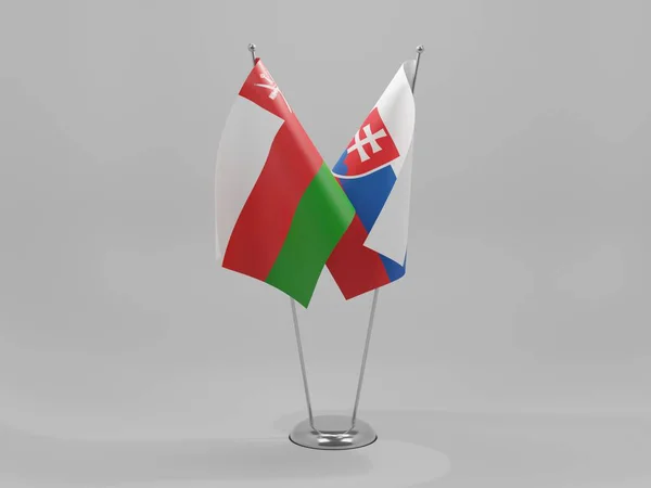 Slovaquie Drapeaux Coopération Oman Fond Blanc Render — Photo