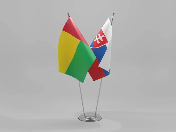 Eslovaquia Guinea Bissau Banderas Cooperación Fondo Blanco Render —  Fotos de Stock