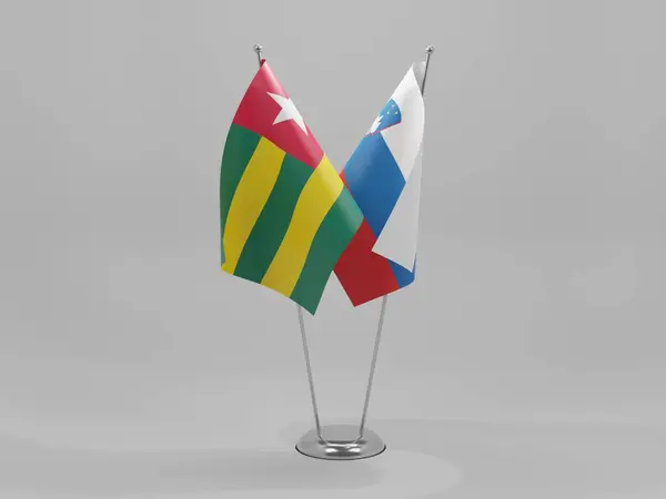 Slovenia Togo Cooperation Flags White Background Render — Stock Photo, Image