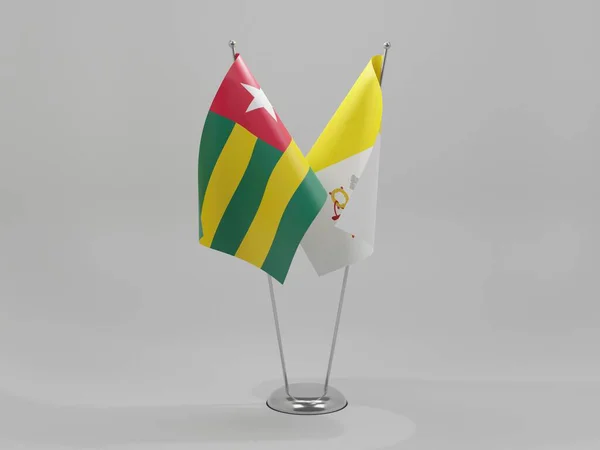 Vaticaanstad Togo Samenwerking Vlaggen Witte Achtergrond Render — Stockfoto