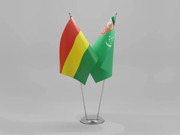 Туркменистан Боливия Флаги Сотрудничества Белый Фон Рендер — стоковое фото