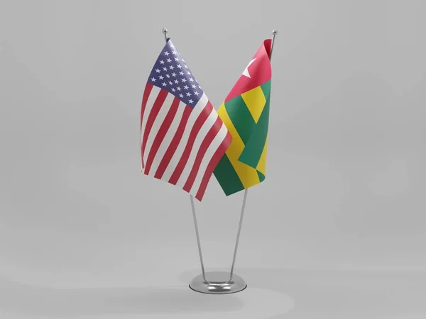 Togo Förenta Staternas Samarbetsflaggor Vit Bakgrund Render — Stockfoto