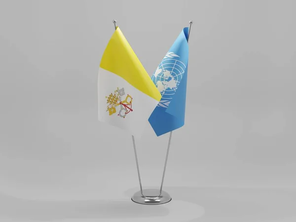 Флаги Сотрудничества Оон Ватикан Белый Фон Рендер — стоковое фото