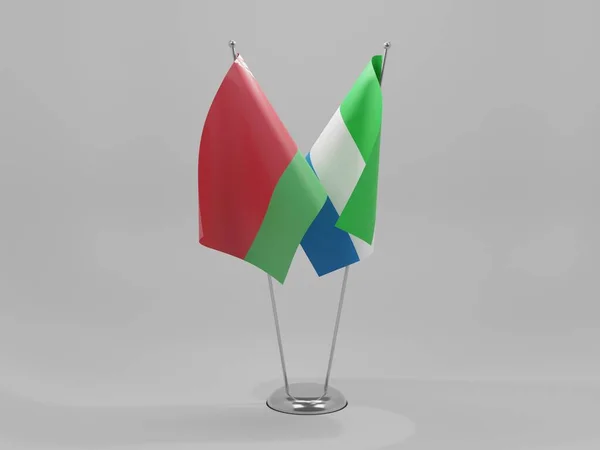 Sierra Leone Białoruś Flagi Współpracy Białe Tło Render — Zdjęcie stockowe