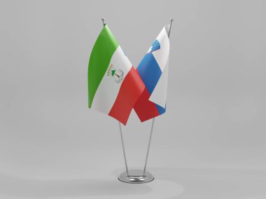 Slovenya - Ekvator Ginesi İşbirliği Bayrakları, Beyaz Arkaplan - 3D Yapılandırma