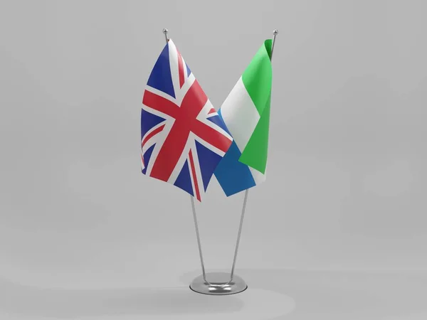 Sierra Leone Bandiere Cooperazione Del Regno Unito Sfondo Bianco Render — Foto Stock