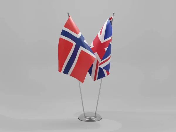 イギリス ノルウェー協力旗 白背景 3Dレンダリング — ストック写真