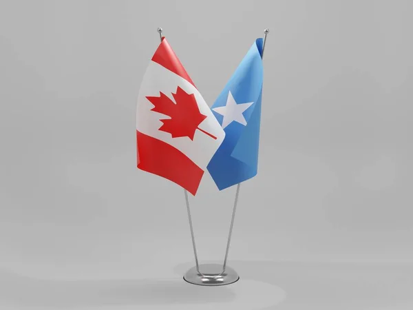 Somalië Canada Samenwerkingsvlaggen Witte Achtergrond Render — Stockfoto