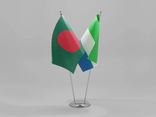 Sierra Leone Bangladesh Flaggor För Samarbete Vit Bakgrund Render — Stockfoto