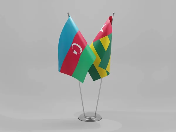 Togo Drapeaux Coopération Azerbaïdjanais Fond Blanc Render — Photo
