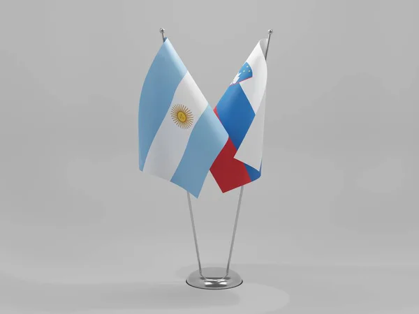 Slovenia Argentina Cooperation Flags White Background Render — Stock Photo, Image