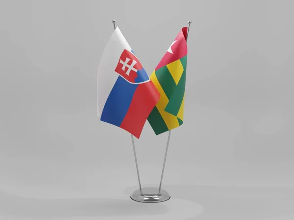 Togo Drapeaux Coopération Slovaquie Fond Blanc Render — Photo