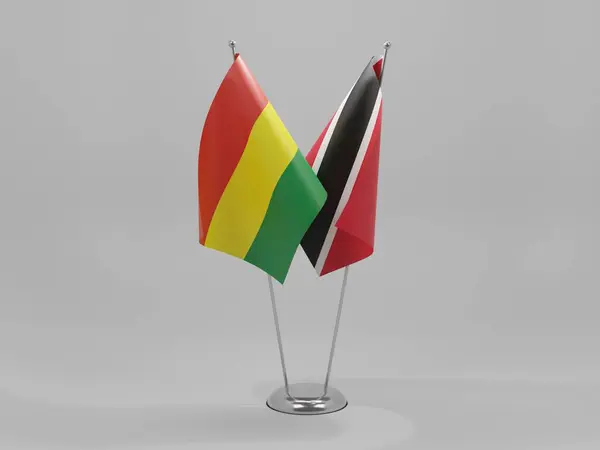 Trinidad Tobago Bolivia Cooperation Flags White Background Render — 스톡 사진