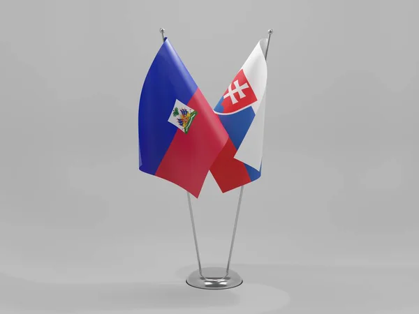 Slovakia Haiti Cooperation Flags White Background Render — Stock Photo, Image