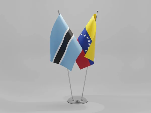 Venezuela Drapeaux Coopération Botswana Fond Blanc Render — Photo