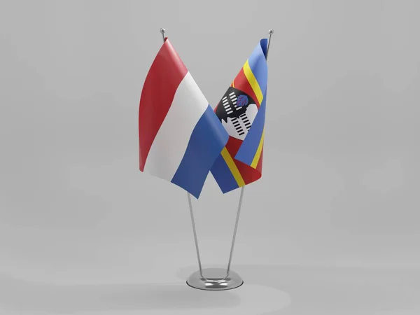 Swaziland Drapeaux Coopération Néerlandais Fond Blanc Render — Photo