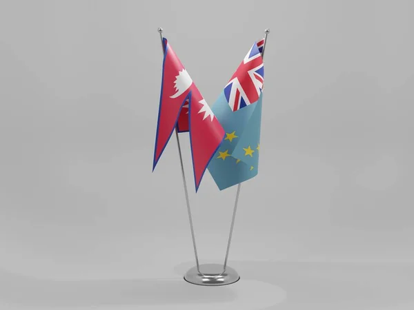 Tuvalu Nepal Cooperation Flags White Background Render — стокове фото