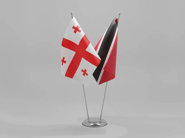 Trinidad Tobago Georgië Samenwerkingsvlaggen Witte Achtergrond Render — Stockfoto