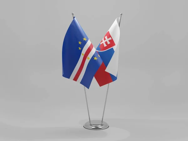 Словакия Кабо Верде Флаги Сотрудничества Белый Фон Рендер — стоковое фото