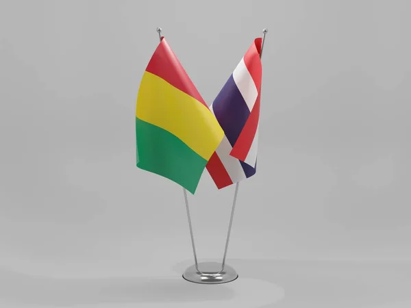 Thailandia Bandiere Cooperazione Della Guinea Sfondo Bianco Render — Foto Stock